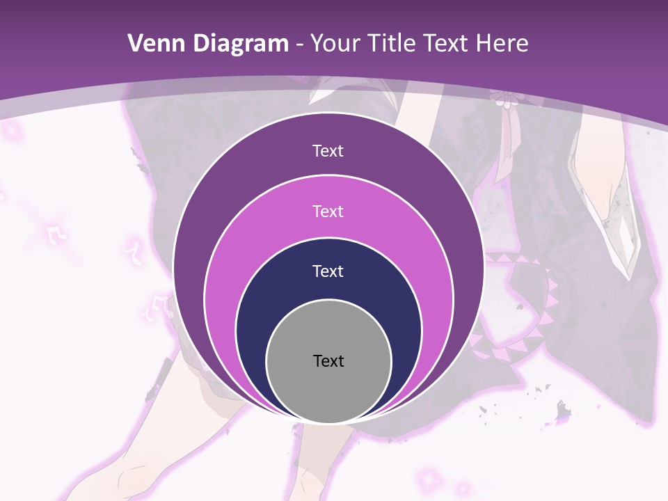 A Girl In A Purple Dress Is Sitting On A Purple Background PowerPoint Template