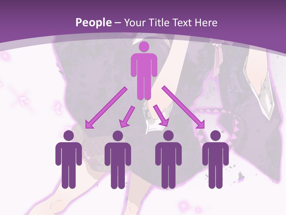 A Girl In A Purple Dress Is Sitting On A Purple Background PowerPoint Template