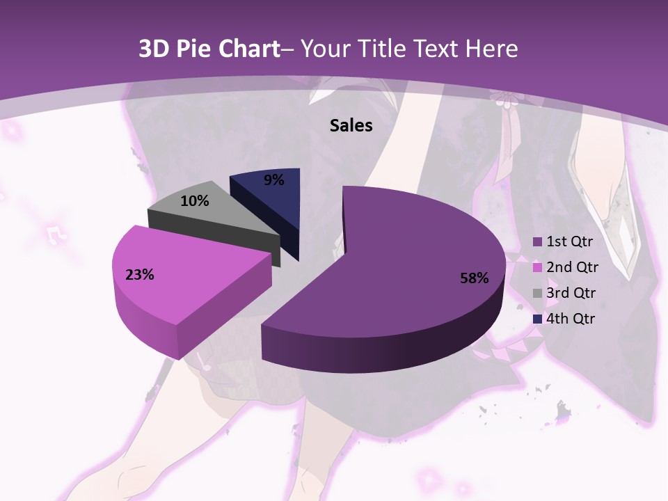A Girl In A Purple Dress Is Sitting On A Purple Background PowerPoint Template