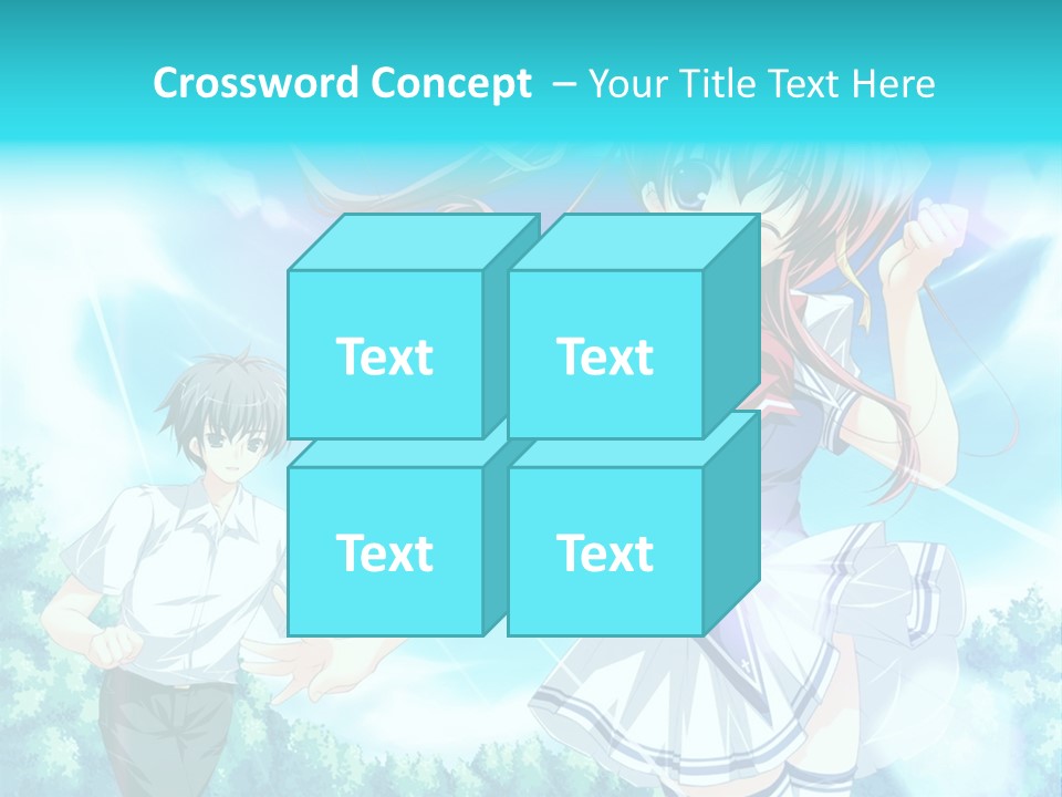 A Girl And A Boy Standing In Front Of A Blue Sky PowerPoint Template