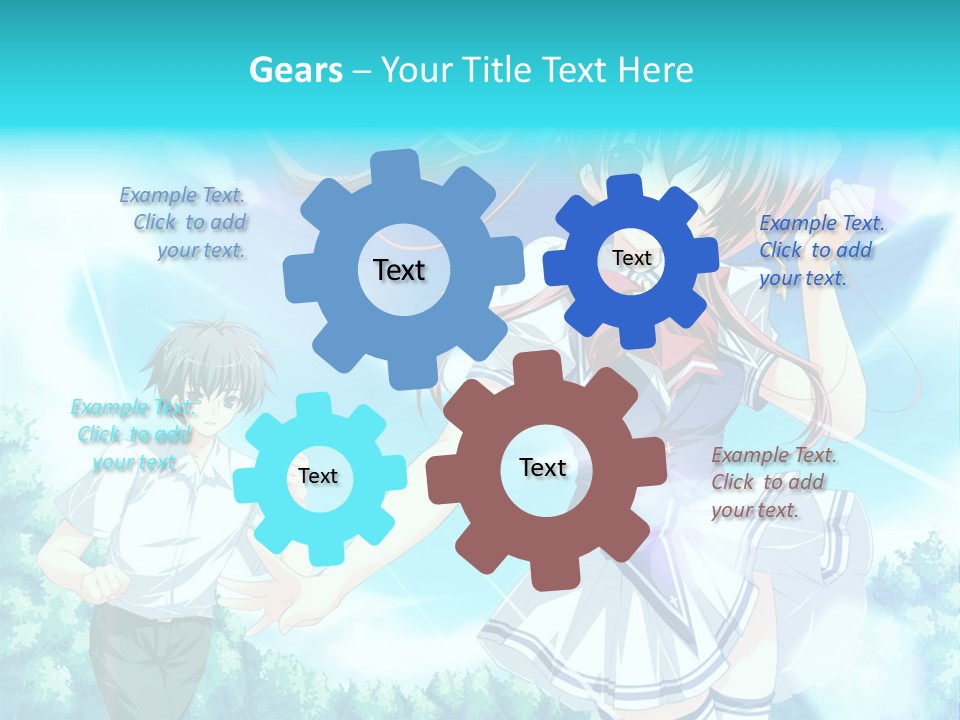 A Girl And A Boy Standing In Front Of A Blue Sky PowerPoint Template