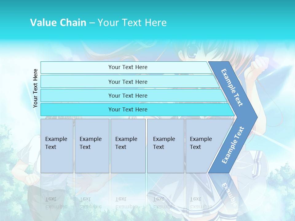 A Girl And A Boy Standing In Front Of A Blue Sky PowerPoint Template