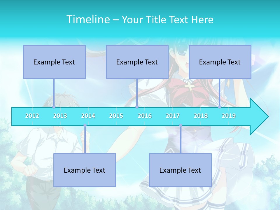 A Girl And A Boy Standing In Front Of A Blue Sky PowerPoint Template