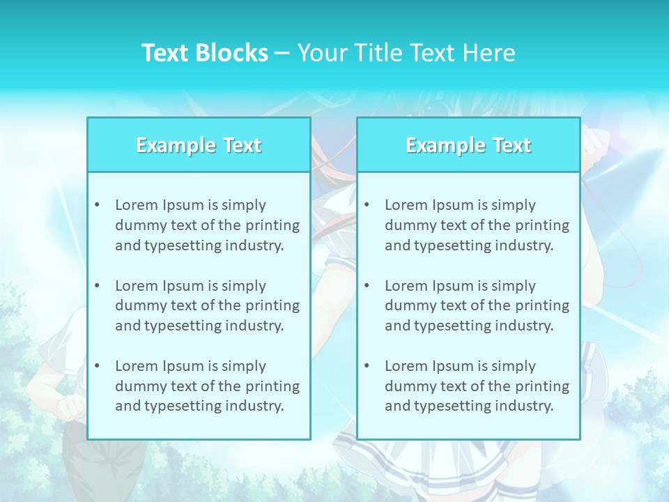 A Girl And A Boy Standing In Front Of A Blue Sky PowerPoint Template