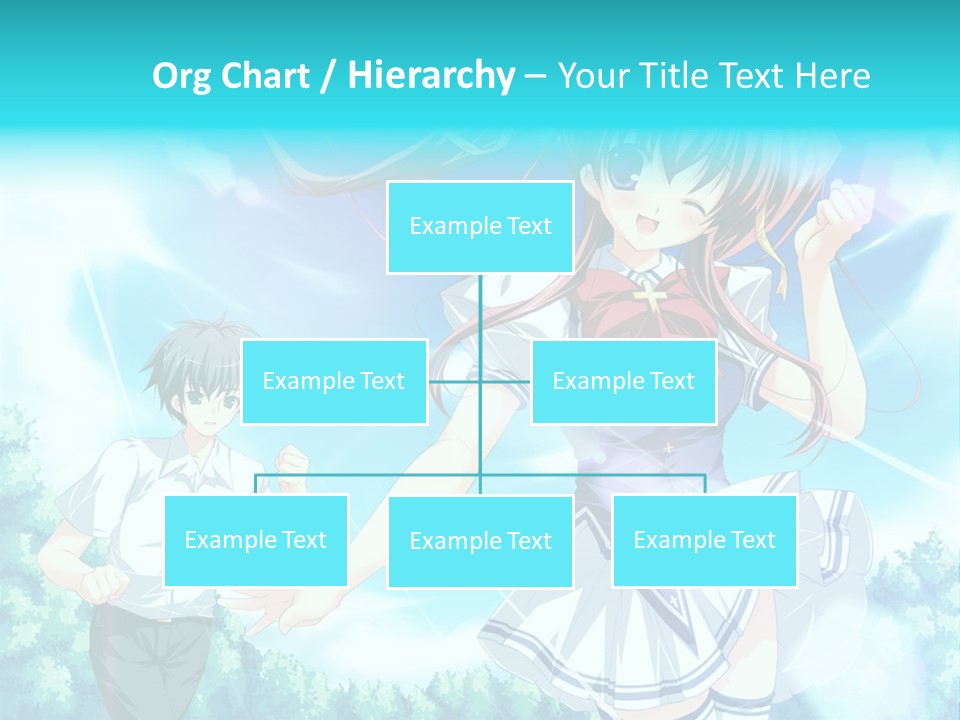 A Girl And A Boy Standing In Front Of A Blue Sky PowerPoint Template