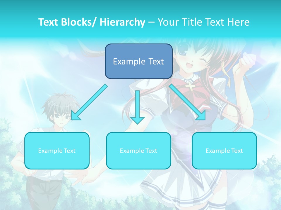 A Girl And A Boy Standing In Front Of A Blue Sky PowerPoint Template