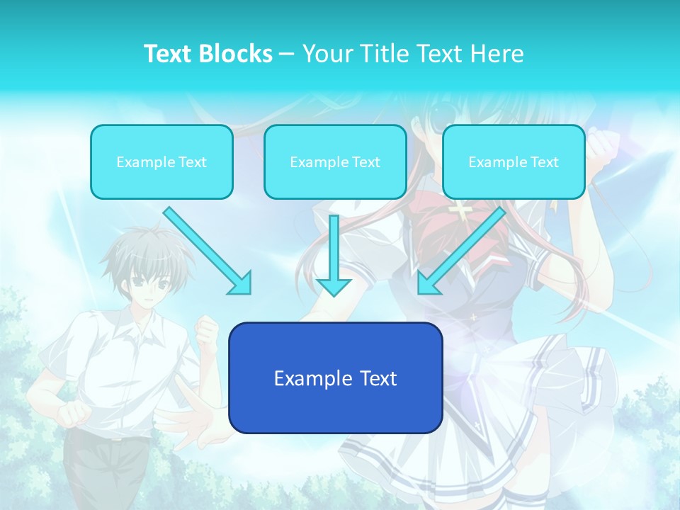 A Girl And A Boy Standing In Front Of A Blue Sky PowerPoint Template