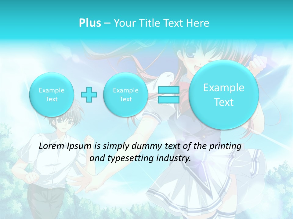 A Girl And A Boy Standing In Front Of A Blue Sky PowerPoint Template