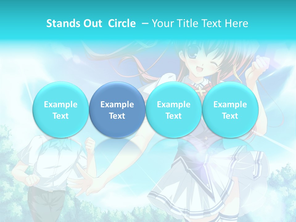 A Girl And A Boy Standing In Front Of A Blue Sky PowerPoint Template