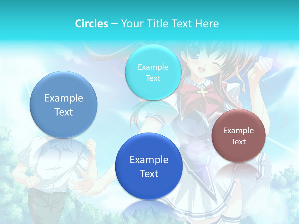 A Girl And A Boy Standing In Front Of A Blue Sky PowerPoint Template