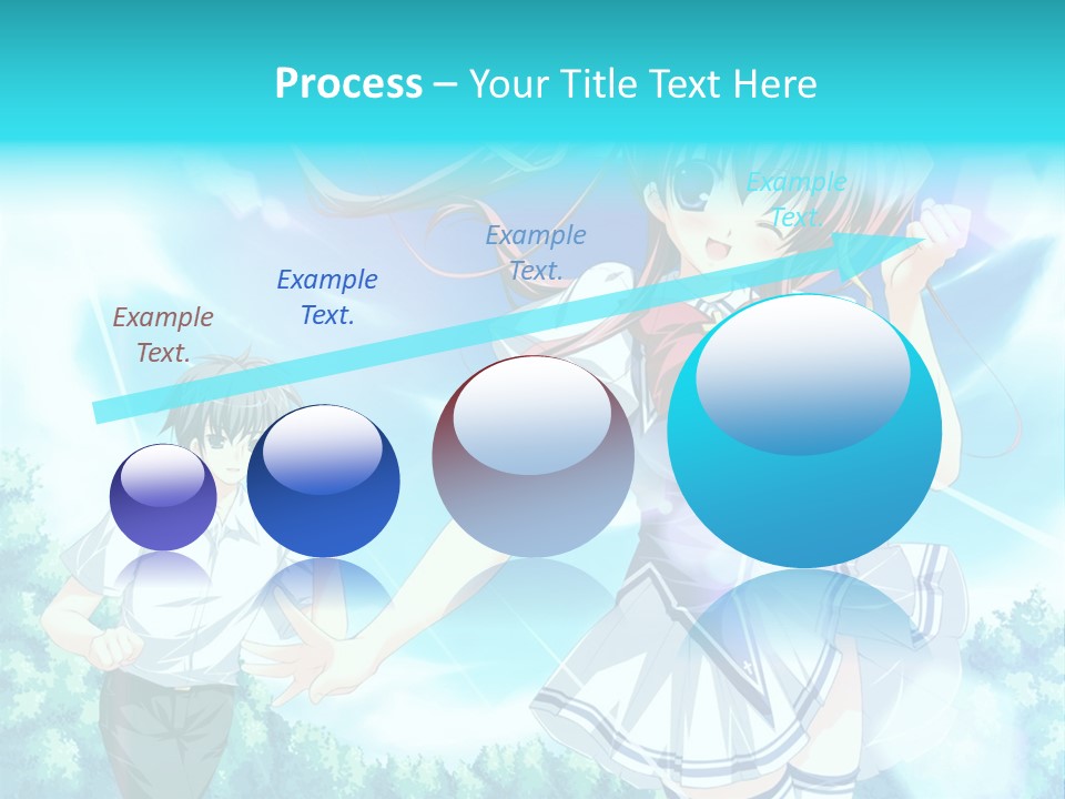 A Girl And A Boy Standing In Front Of A Blue Sky PowerPoint Template