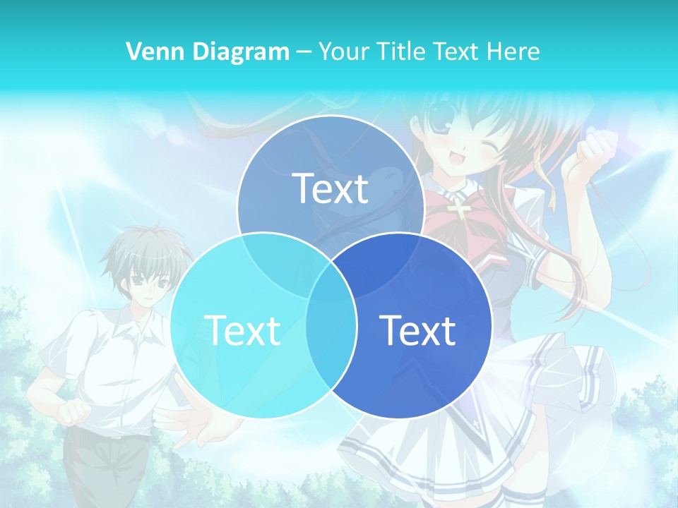 A Girl And A Boy Standing In Front Of A Blue Sky PowerPoint Template