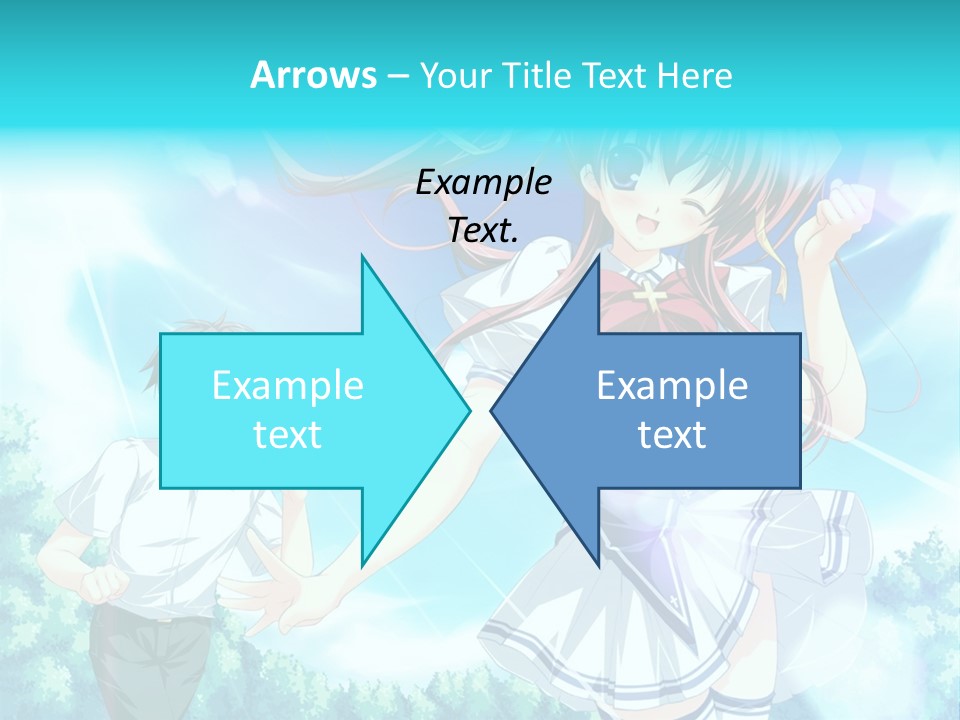 A Girl And A Boy Standing In Front Of A Blue Sky PowerPoint Template