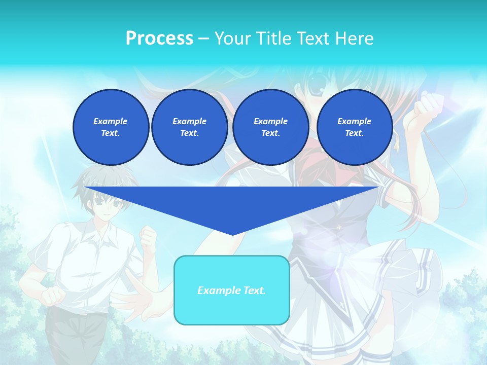 A Girl And A Boy Standing In Front Of A Blue Sky PowerPoint Template