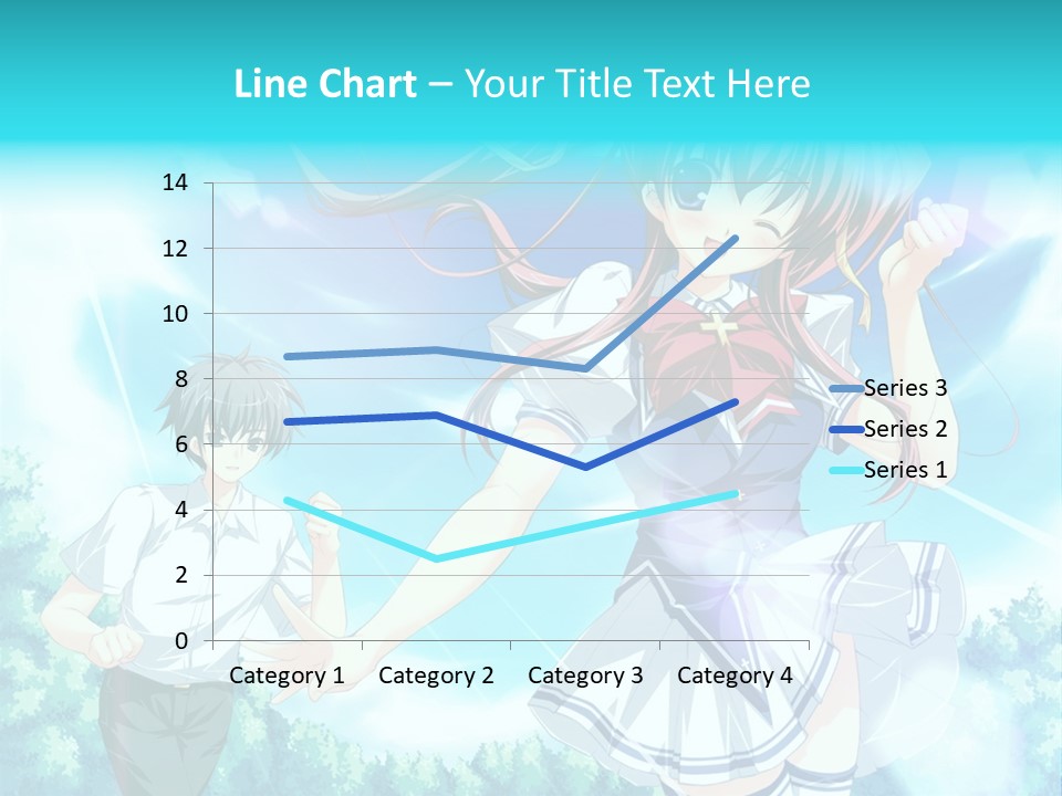 A Girl And A Boy Standing In Front Of A Blue Sky PowerPoint Template