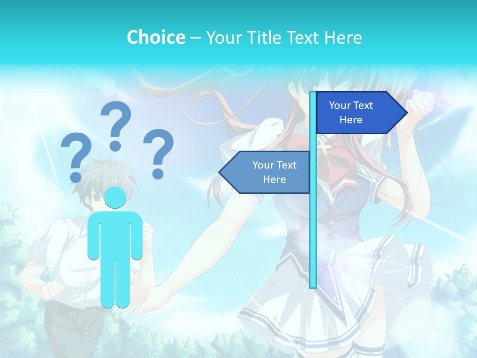 A Girl And A Boy Standing In Front Of A Blue Sky PowerPoint Template