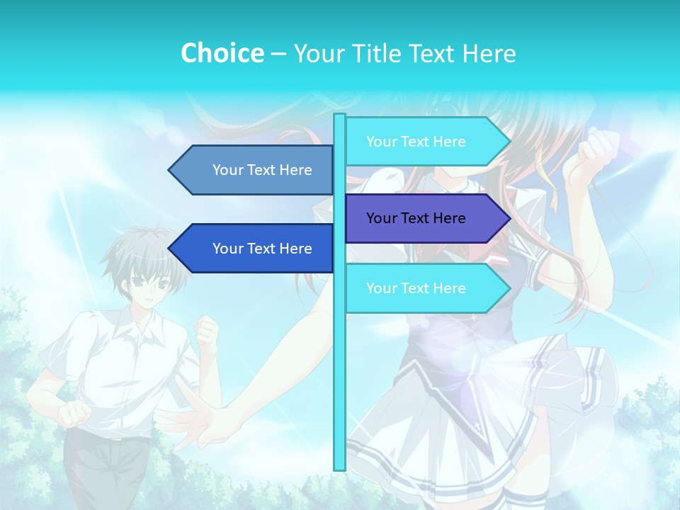 A Girl And A Boy Standing In Front Of A Blue Sky PowerPoint Template