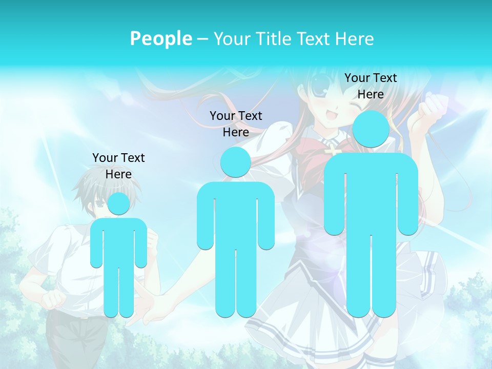 A Girl And A Boy Standing In Front Of A Blue Sky PowerPoint Template