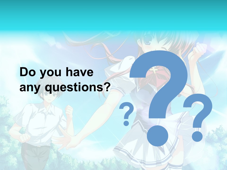 A Girl And A Boy Standing In Front Of A Blue Sky PowerPoint Template