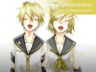 A Couple Of Anime Characters With Their Mouths Open PowerPoint Template