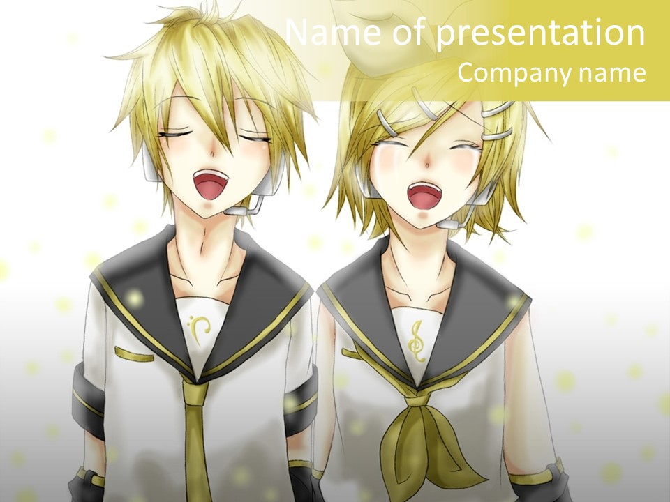 A Couple Of Anime Characters With Their Mouths Open PowerPoint Template