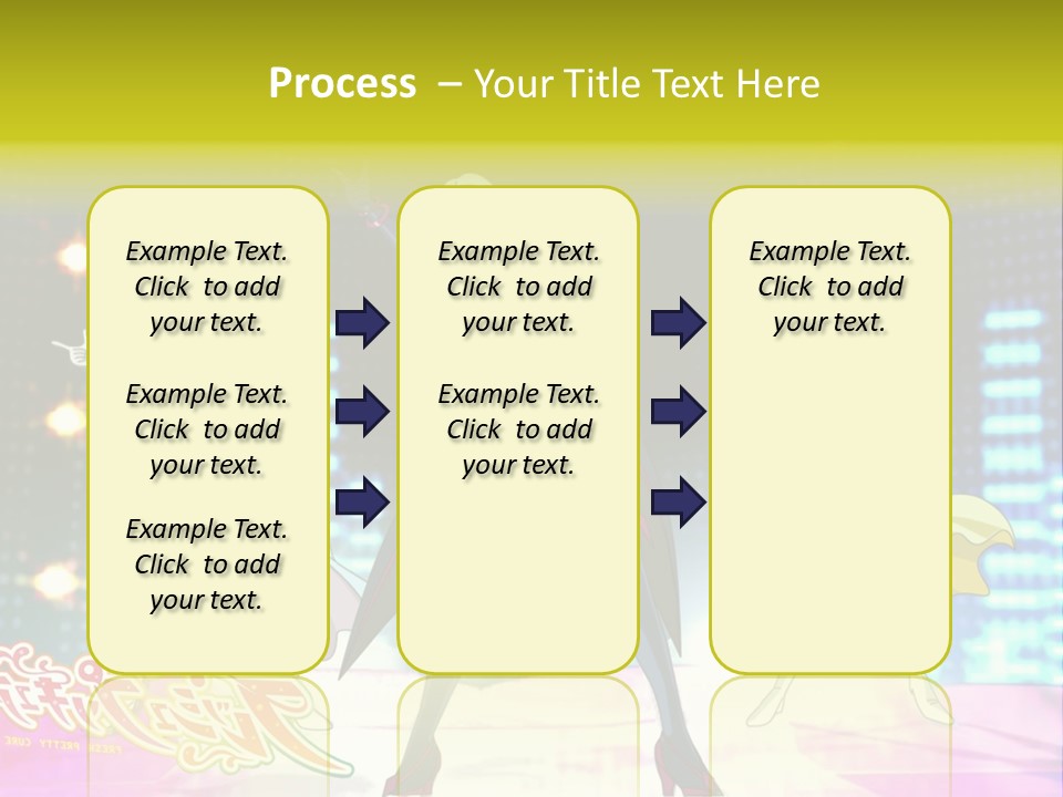 A Group Of Anime Characters Standing On A Stage PowerPoint Template