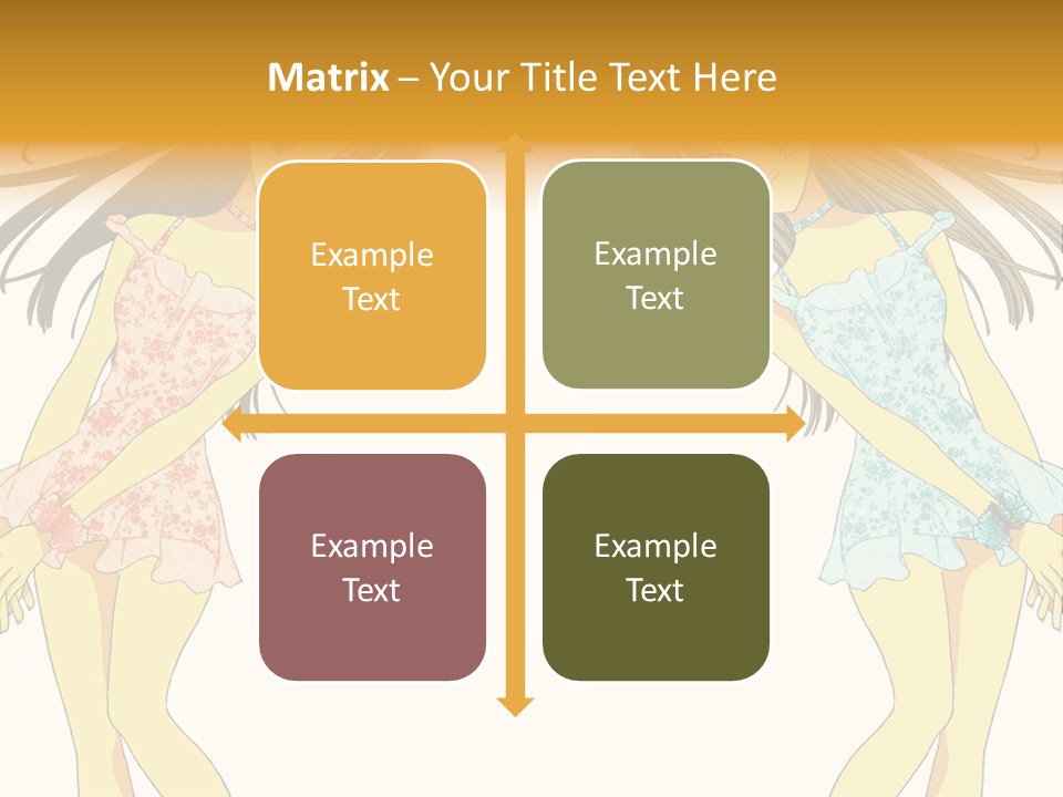 Two Girls With Long Hair Are Standing Next To Each Other PowerPoint Template