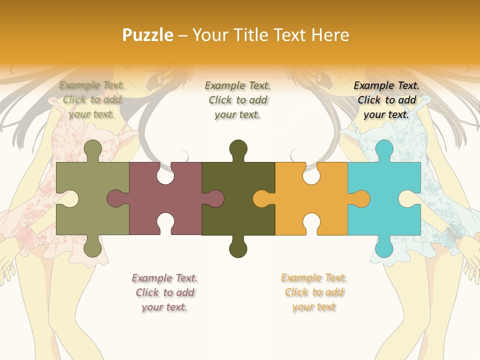 Two Girls With Long Hair Are Standing Next To Each Other PowerPoint Template