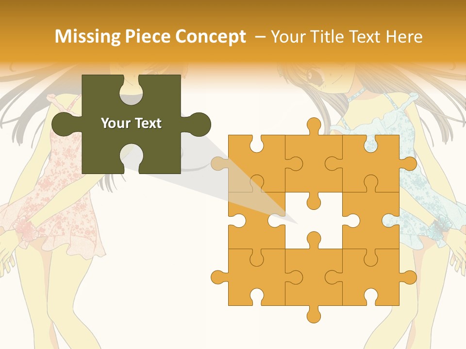 Two Girls With Long Hair Are Standing Next To Each Other PowerPoint Template