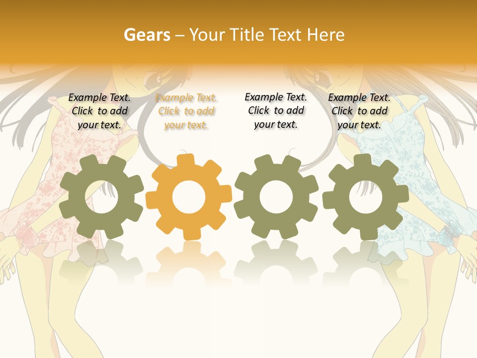 Two Girls With Long Hair Are Standing Next To Each Other PowerPoint Template