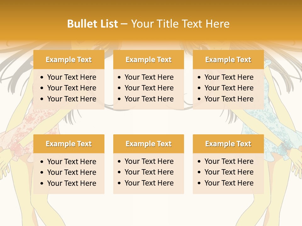 Two Girls With Long Hair Are Standing Next To Each Other PowerPoint Template