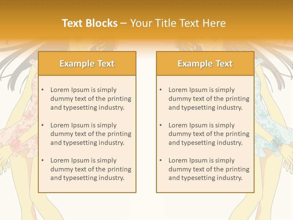 Two Girls With Long Hair Are Standing Next To Each Other PowerPoint Template