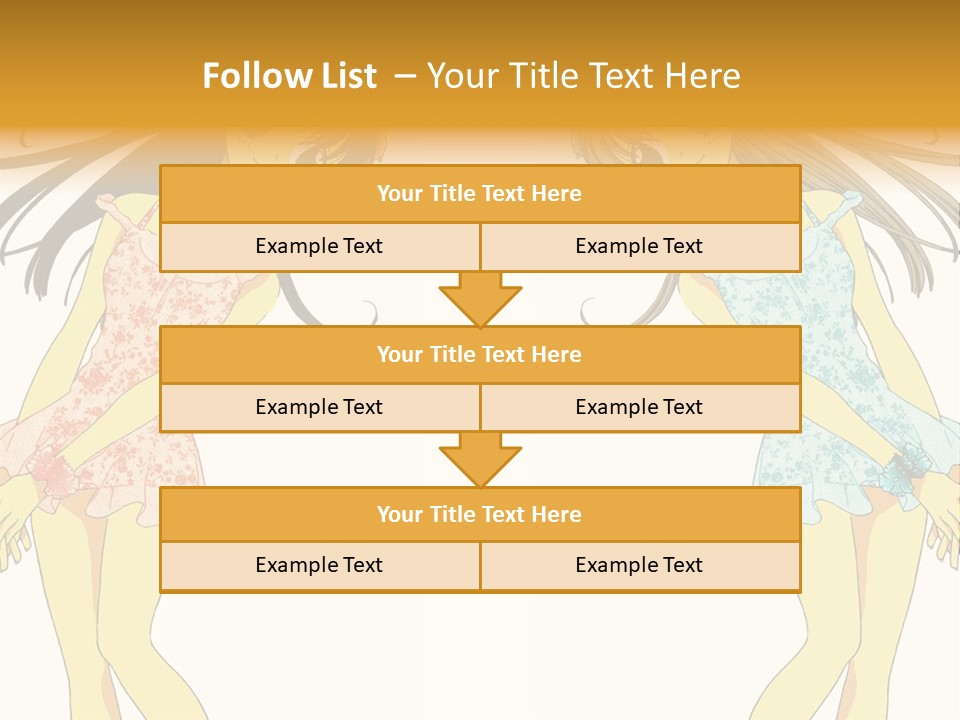 Two Girls With Long Hair Are Standing Next To Each Other PowerPoint Template