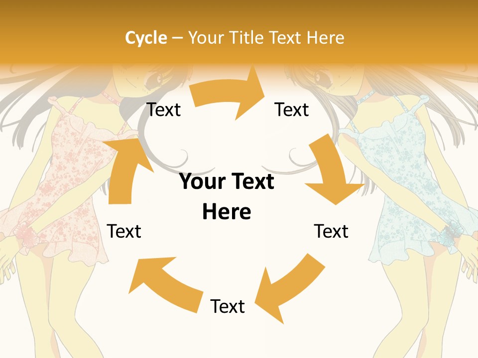 Two Girls With Long Hair Are Standing Next To Each Other PowerPoint Template