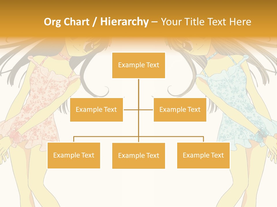 Two Girls With Long Hair Are Standing Next To Each Other PowerPoint Template