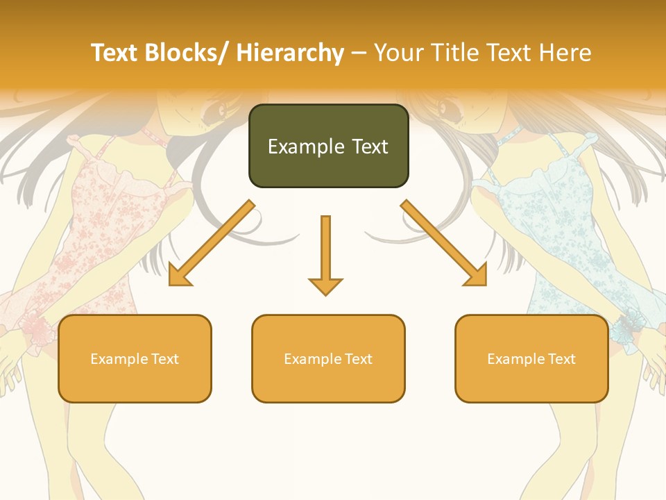 Two Girls With Long Hair Are Standing Next To Each Other PowerPoint Template