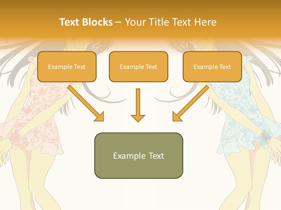 Two Girls With Long Hair Are Standing Next To Each Other PowerPoint Template