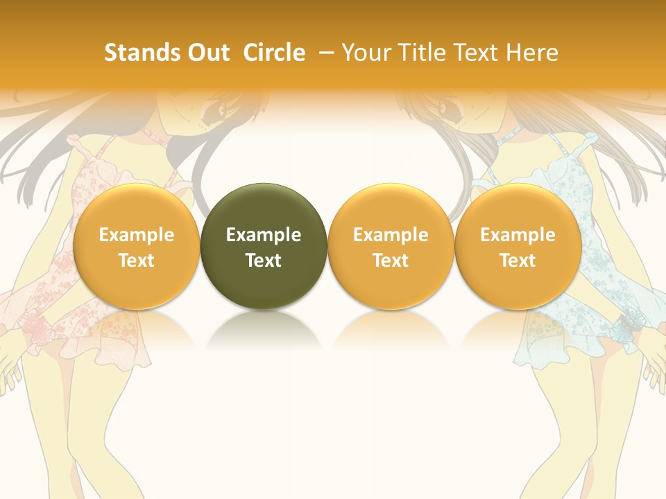 Two Girls With Long Hair Are Standing Next To Each Other PowerPoint Template