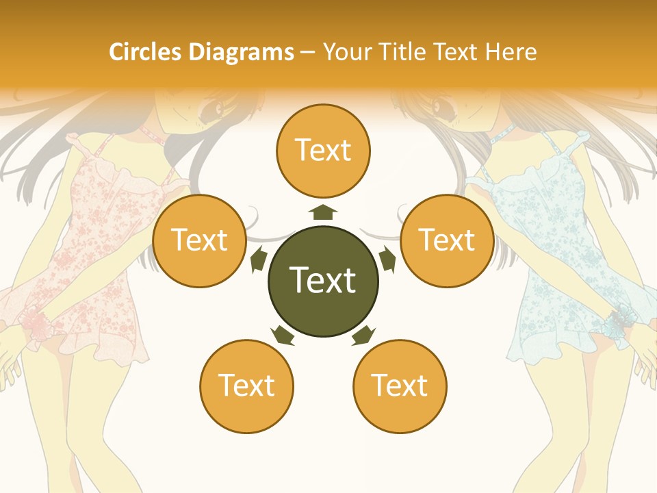 Two Girls With Long Hair Are Standing Next To Each Other PowerPoint Template