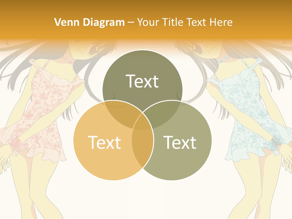 Two Girls With Long Hair Are Standing Next To Each Other PowerPoint Template