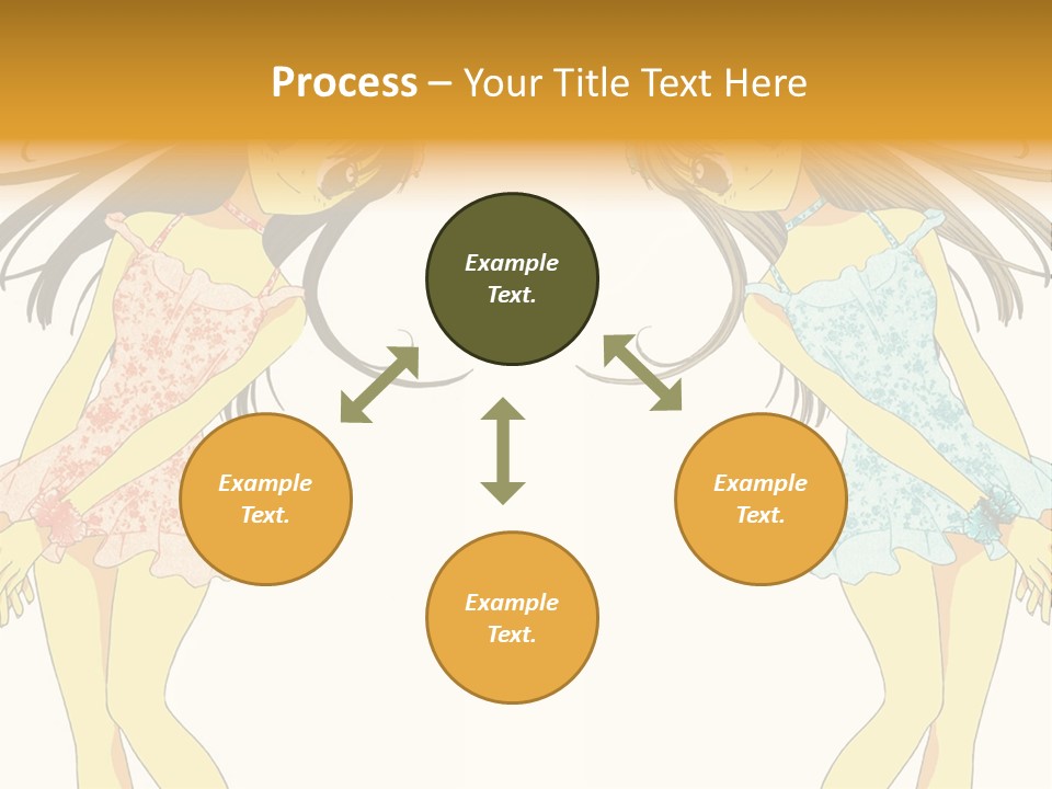 Two Girls With Long Hair Are Standing Next To Each Other PowerPoint Template