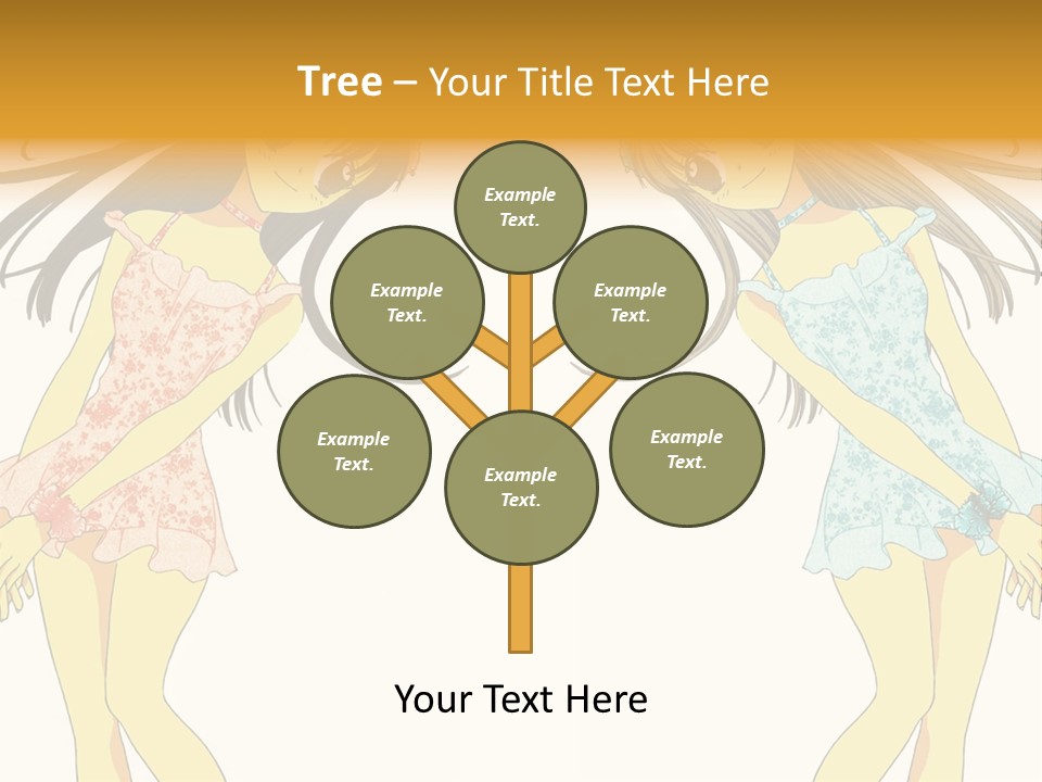 Two Girls With Long Hair Are Standing Next To Each Other PowerPoint Template