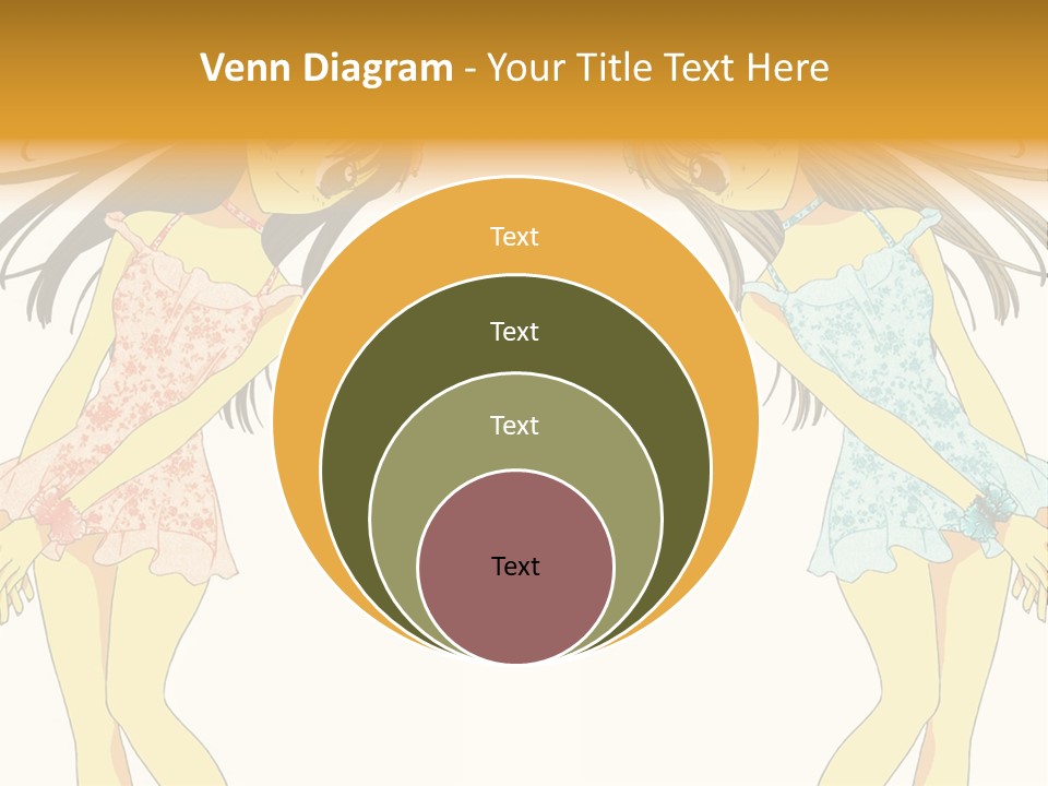 Two Girls With Long Hair Are Standing Next To Each Other PowerPoint Template