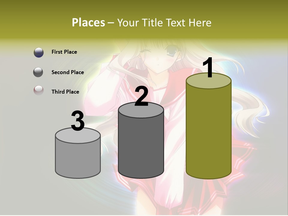 A Woman In A Red And White Dress With Long Blonde Hair PowerPoint Template