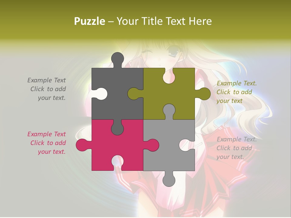 A Woman In A Red And White Dress With Long Blonde Hair PowerPoint Template