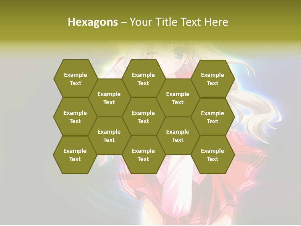 A Woman In A Red And White Dress With Long Blonde Hair PowerPoint Template