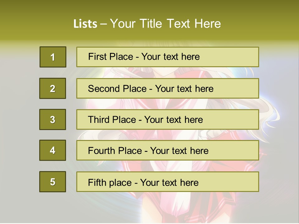 A Woman In A Red And White Dress With Long Blonde Hair PowerPoint Template