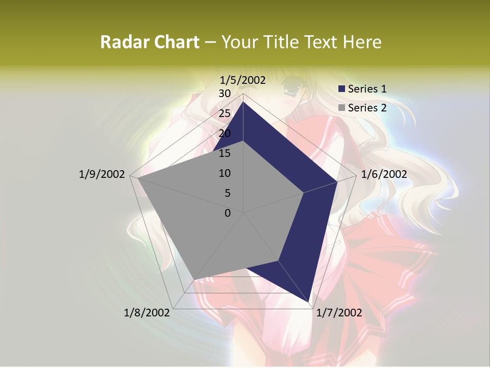 A Woman In A Red And White Dress With Long Blonde Hair PowerPoint Template