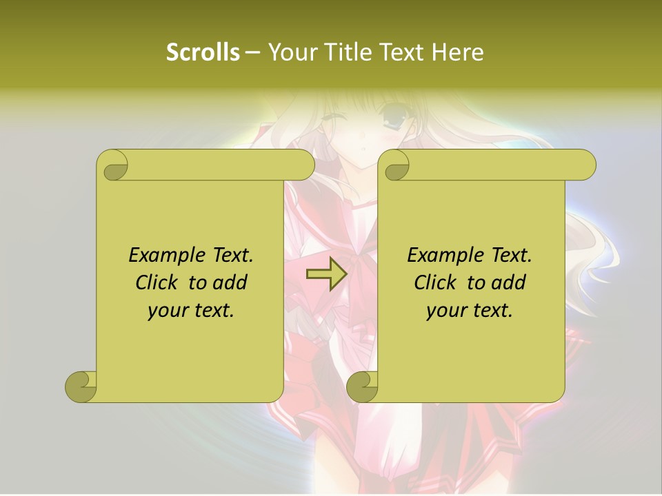 A Woman In A Red And White Dress With Long Blonde Hair PowerPoint Template