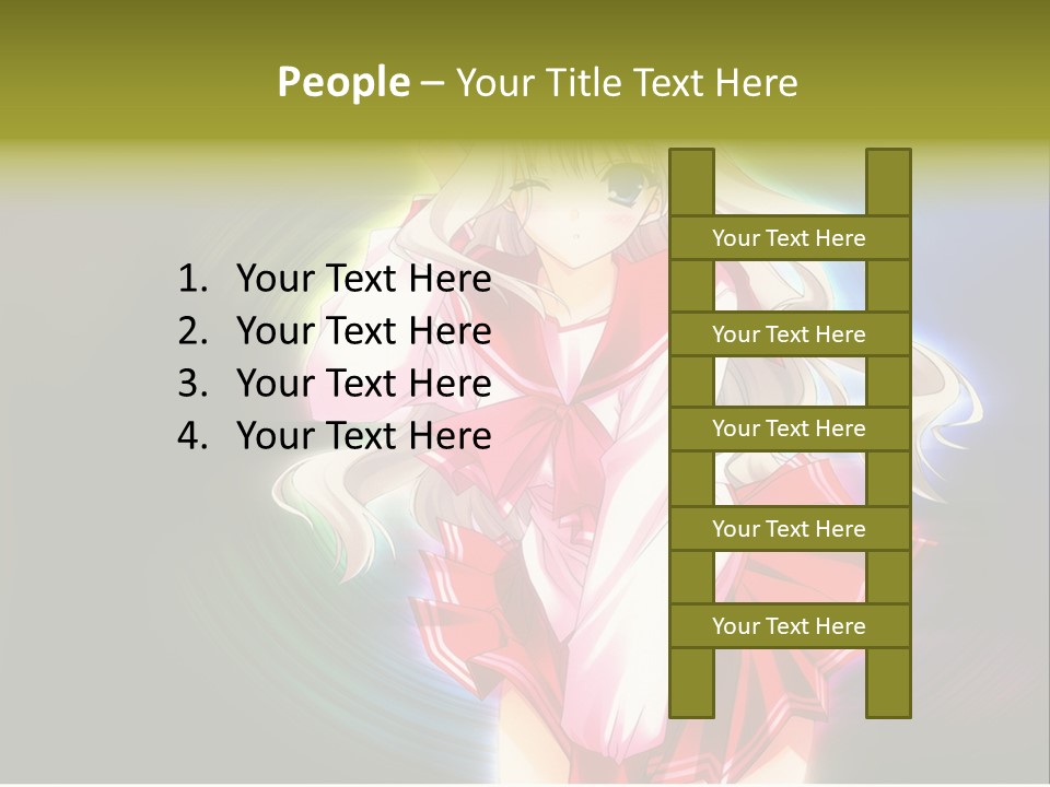 A Woman In A Red And White Dress With Long Blonde Hair PowerPoint Template